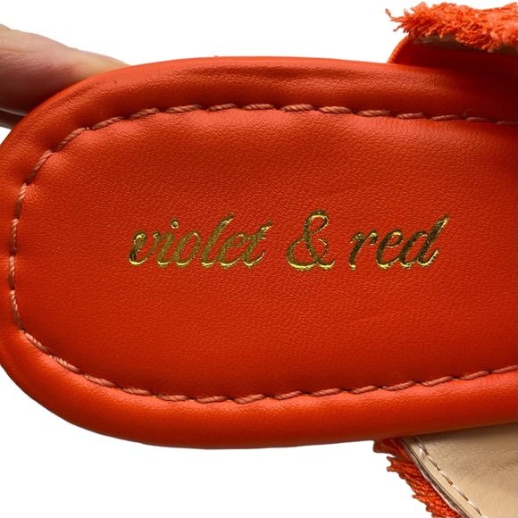 Violet & Red Womens Sandals Primm Orange Slide Fabric Colorful Casual Size 8 - Picture 5 of 9